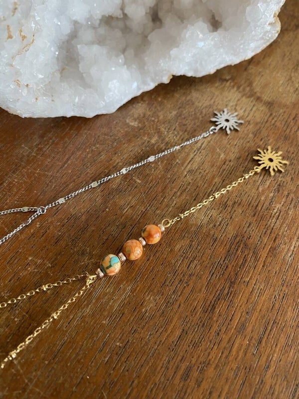 Pendel necklace basic - Sun - Gold/Zilver