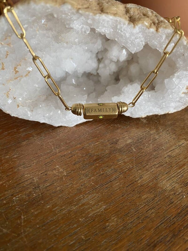 Message Beads Necklace - Big Chain - Gold/Silver