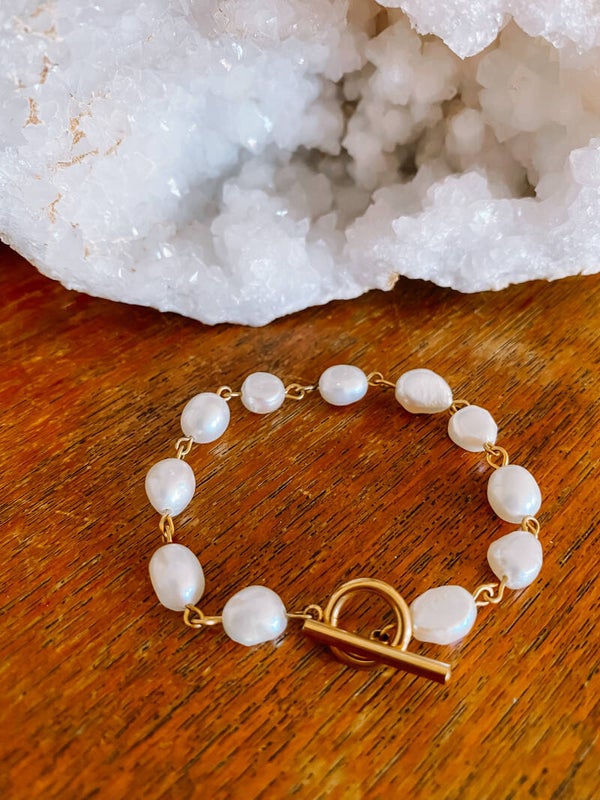 Pearl Kapittelslot Bracelet - Gold