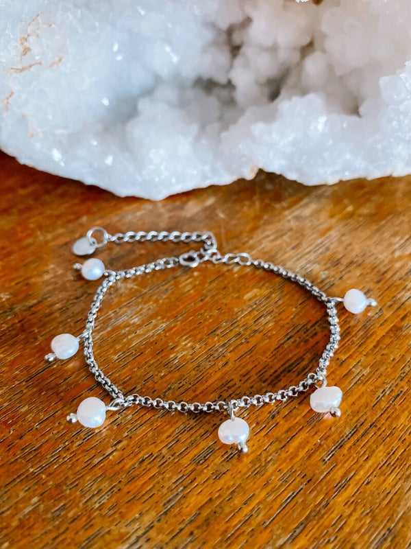 Mini Pearl Charm Bracelet - Gold/Silver