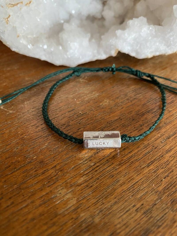 Macramé Message beads bracelet - Silver