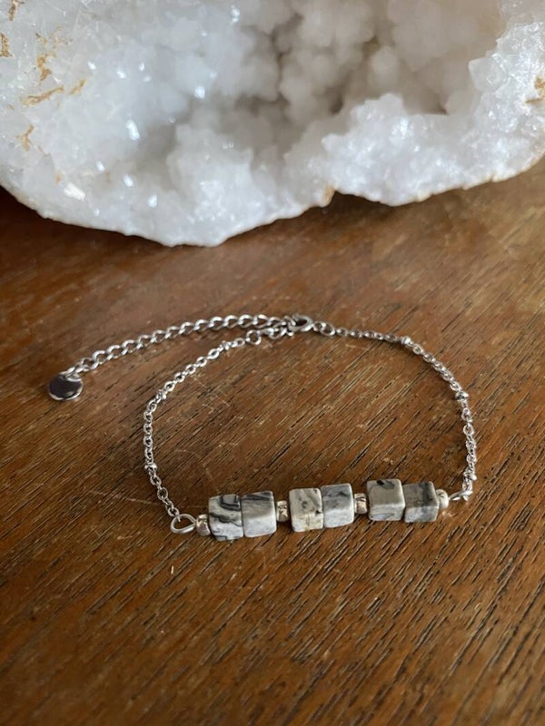 Cube Stone Bracelet - Zilver