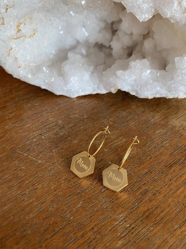 Mom - earrings - gold