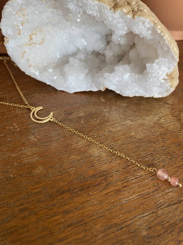 Pendel Necklace Beads - Big Moon - Gold