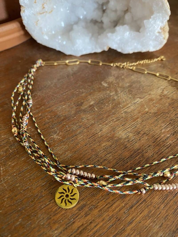 Macramé Choker Necklace - Gold