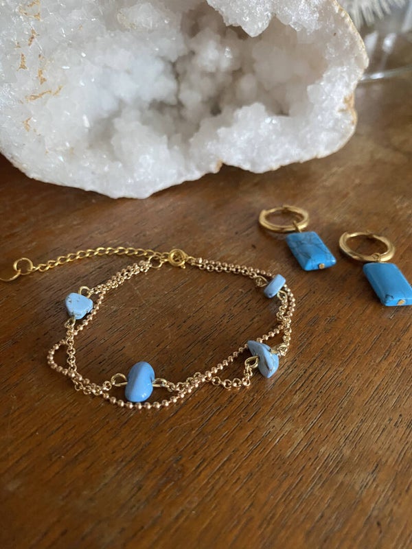 Duo Chip Stone - Bracelet - Gold