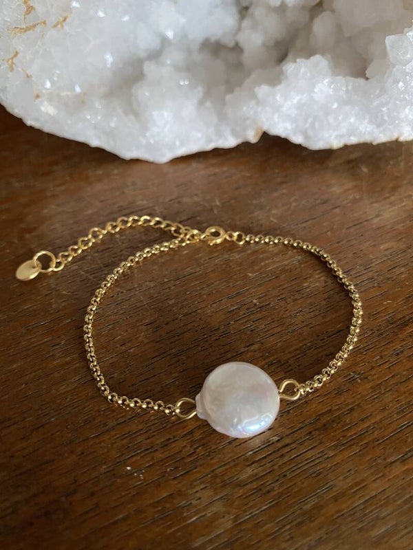 Pearl Coin Bracelet - Gold