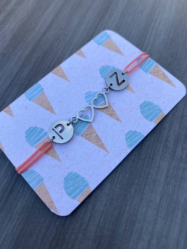 Macramé Initial Bracelet - Zilver - 3 Letters