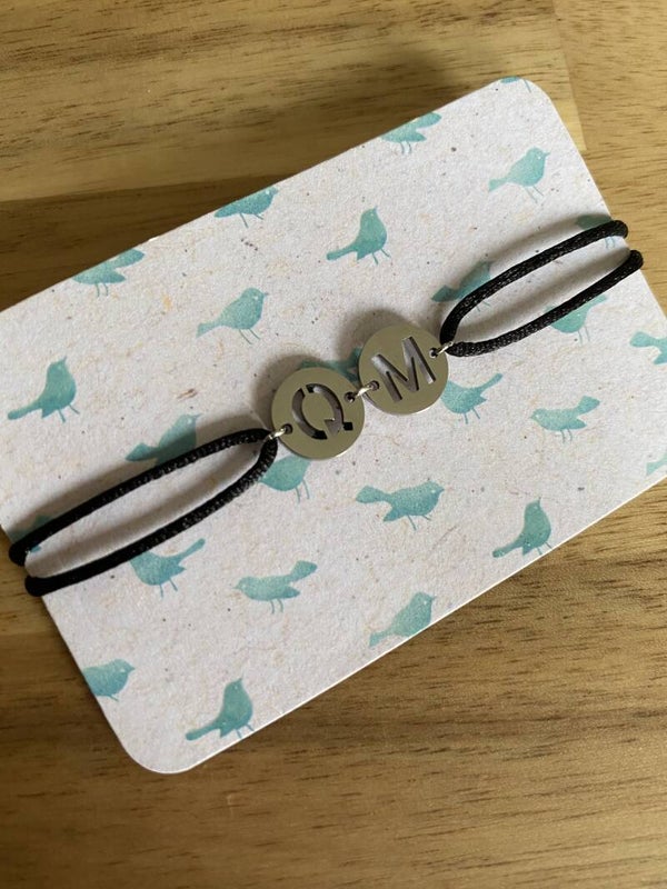 Satin Initial Bracelet - Zilver - 2 Letters