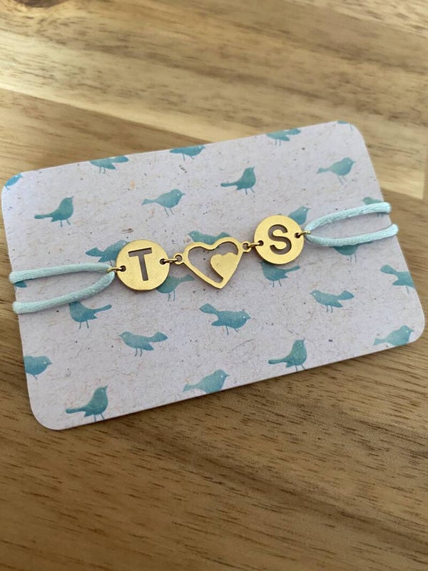 Satin Initial Bracelet - Goud - 3 Letters