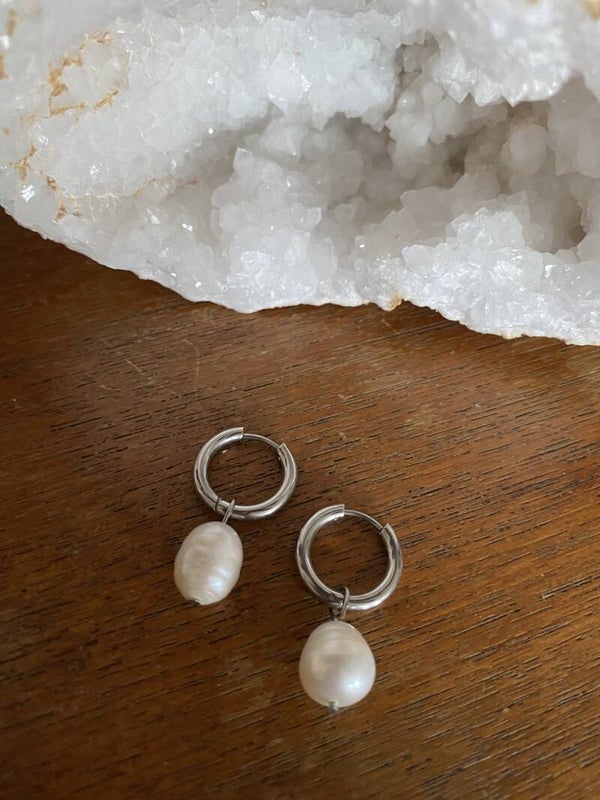 Earring - Click & Switch - Pearl - Zilver
