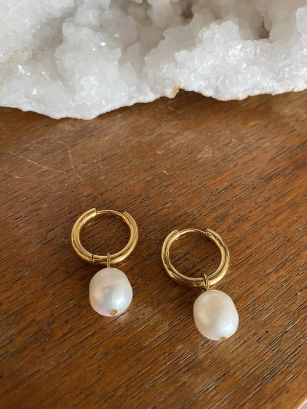 Earring - Click & Switch - Pearl - Gold