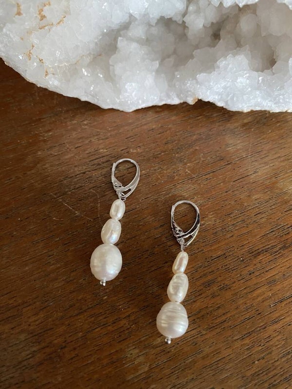 Pearl - Eardrops - Zilver