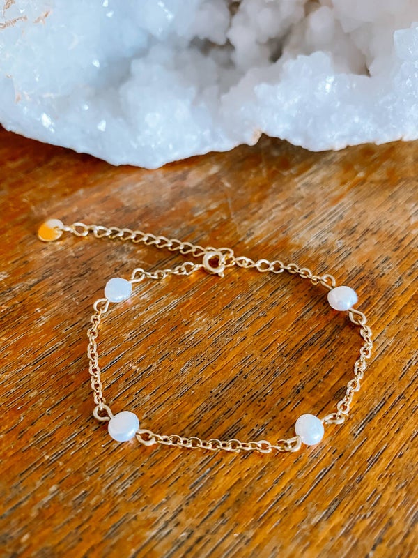 Mini Pearl Spacer Bracelet - Gold/Silver