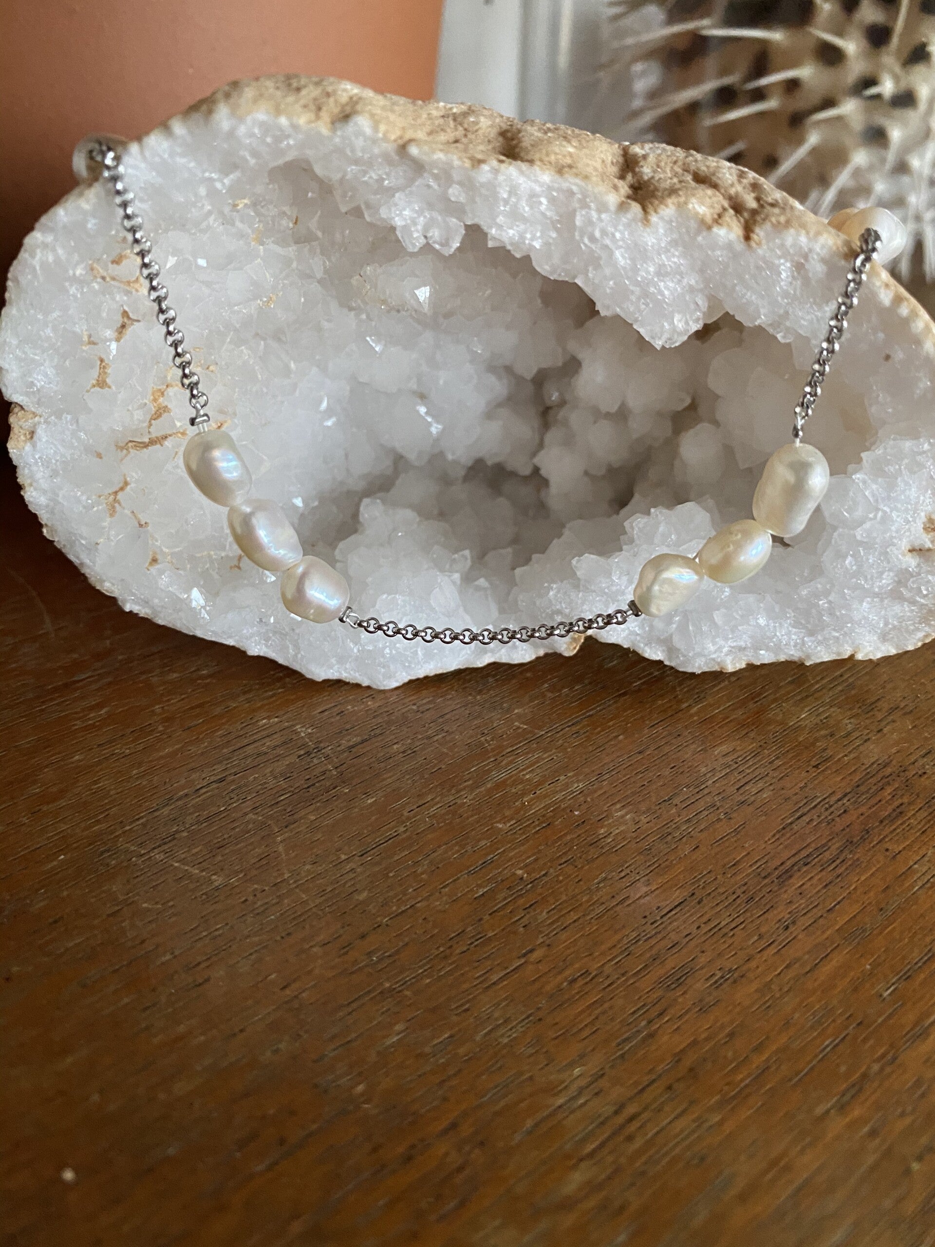 Pearl Necklace - Silver