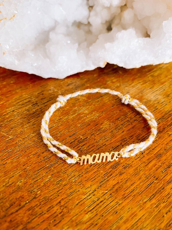 Mama Twisted Macramé Bracelet - Gold