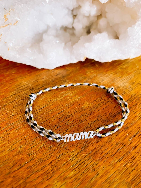 Mama Twisted Macramé Bracelet - Silver