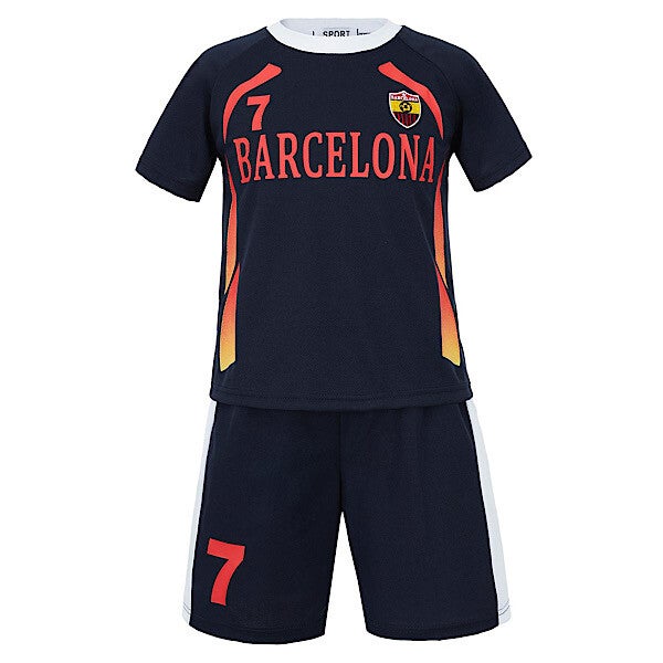 Black/Red 7 Football Top & Shorts Set