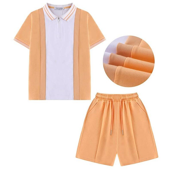 Contrast Zipped Polo Shirt