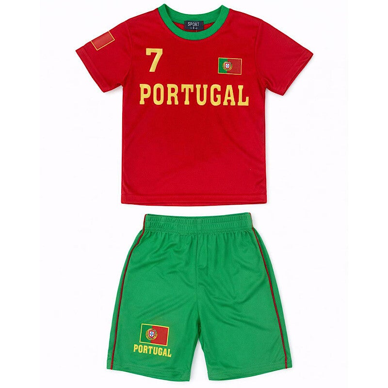 Portugal T-Shirt & Piped Shorts Set