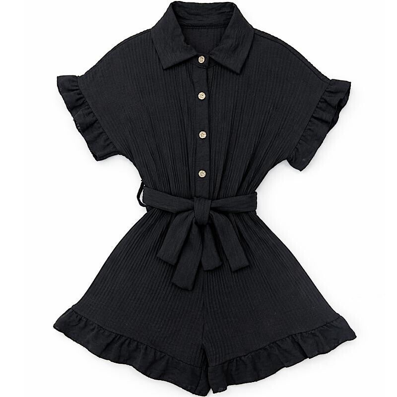 Pleat Ruffle Shirt Playsuit