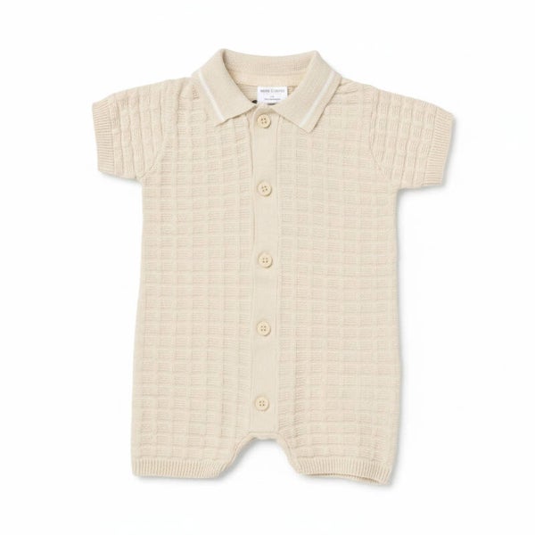 Cream Knit Baby Romper