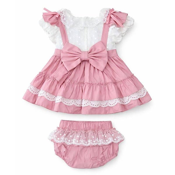 Dusty Pink Broderie Anglaise Dress Set