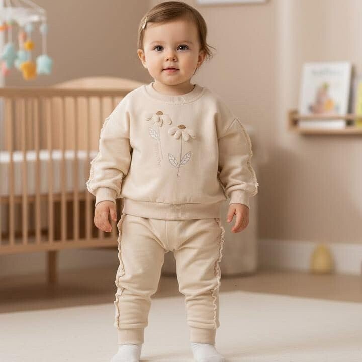 Baby Girls Petal Flower Frilly Trim Lounge Wear!