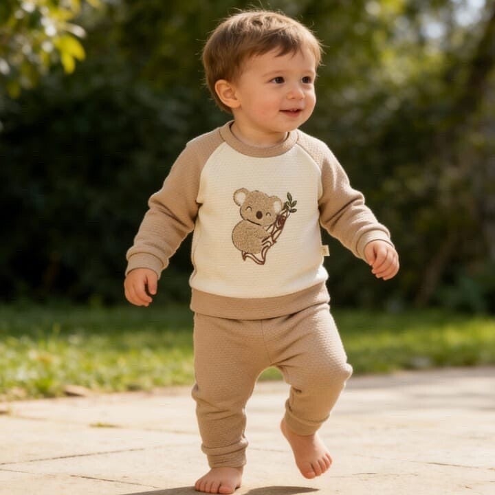 Baby Boys Two Piece Koala Embossed Tracksuit