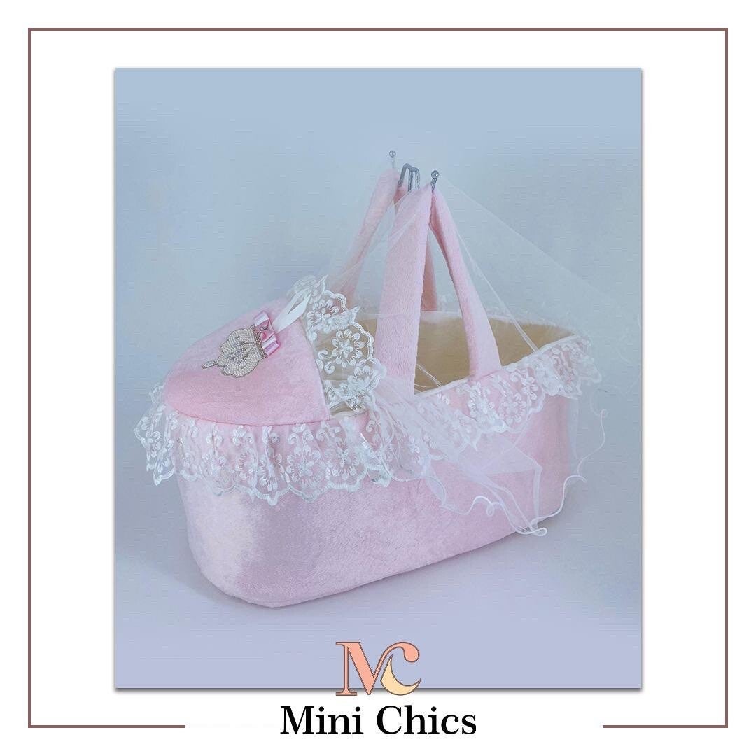 Baby Girls Pearl Crown Frilly Moses Basket