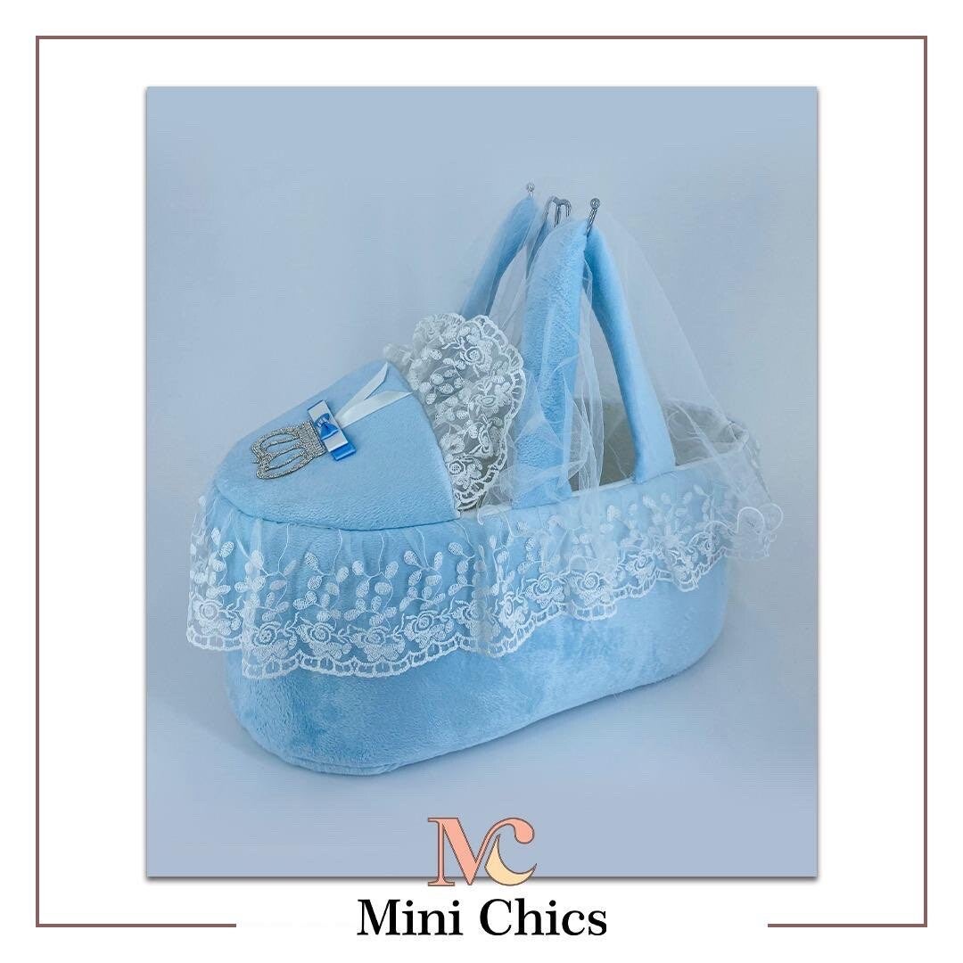 Baby Boys Pearl Crown Frilly Moses Basket