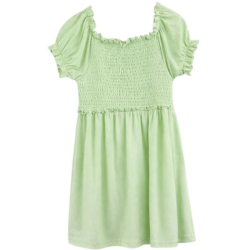 Girls Plain Short Sleeve Dress