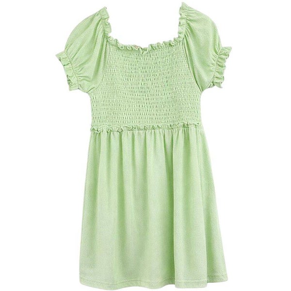 Girls Plain Short Sleeve Dress