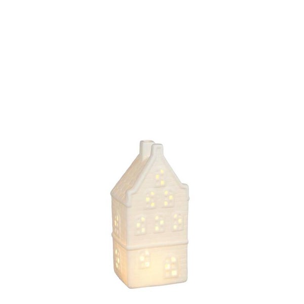 huis roze of wit met led batterij 19x7x17