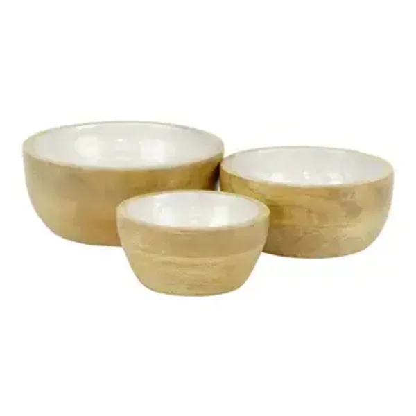 schalen mangohout Megan set van 3