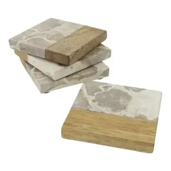 onderlegger marmer set van 4