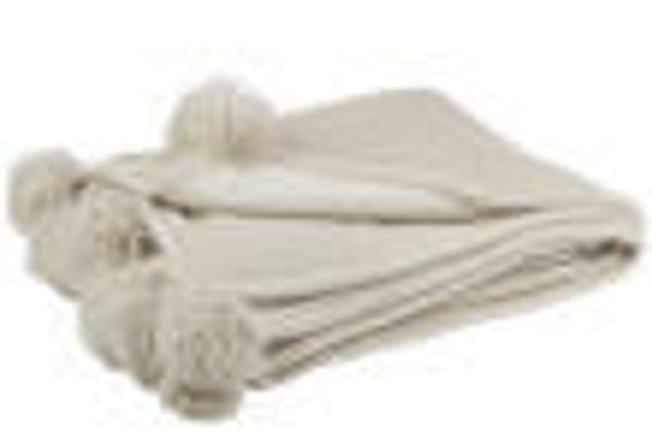 plaid pompom polyester