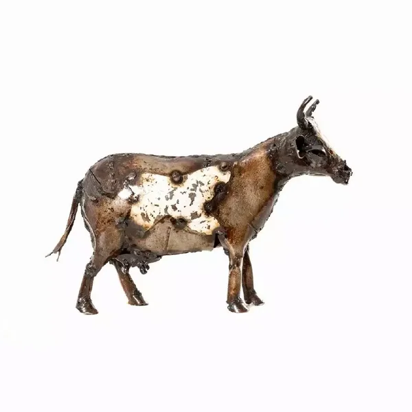 zimba art metalen koe 20x9x16