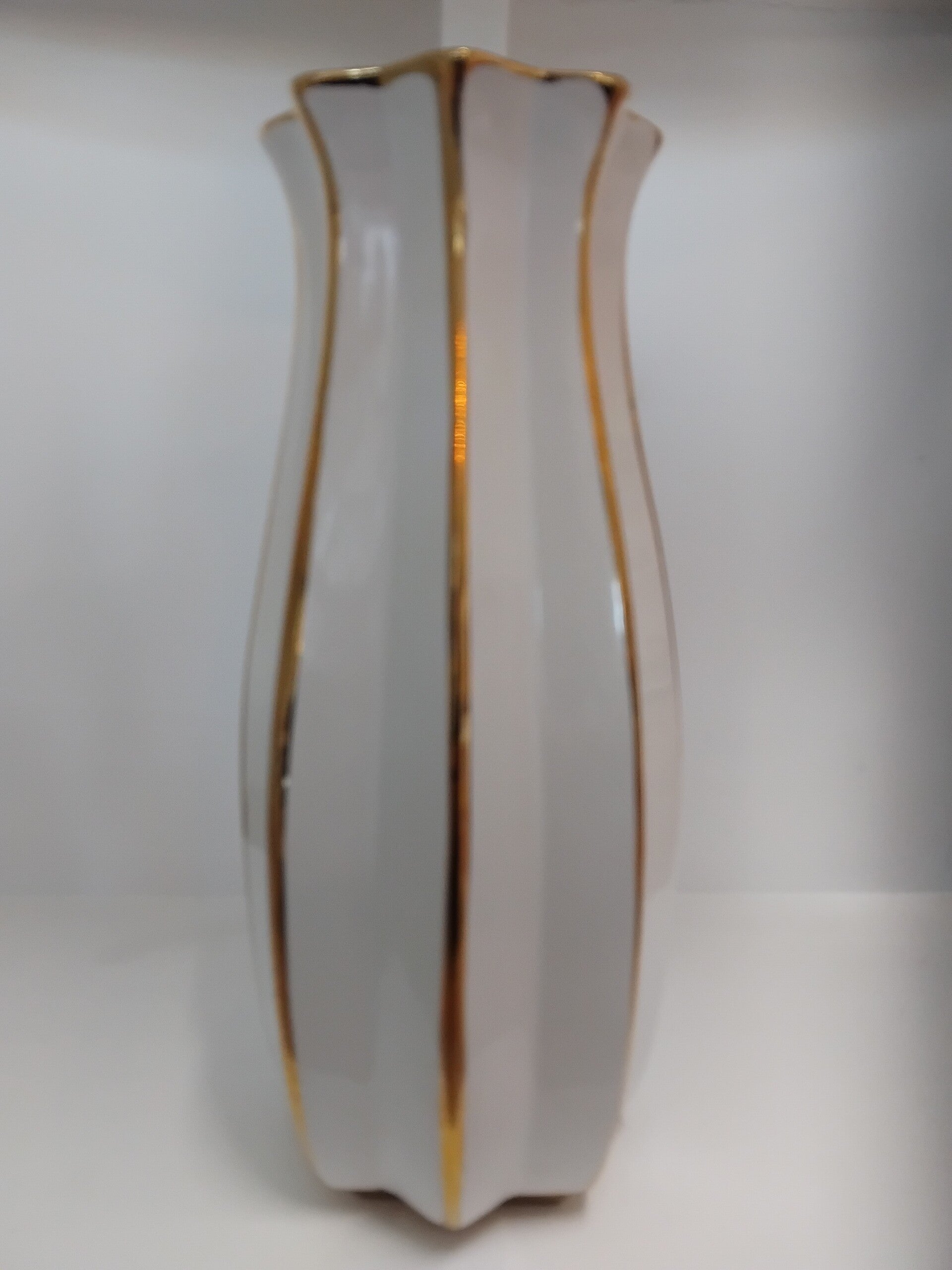 White and gold vase