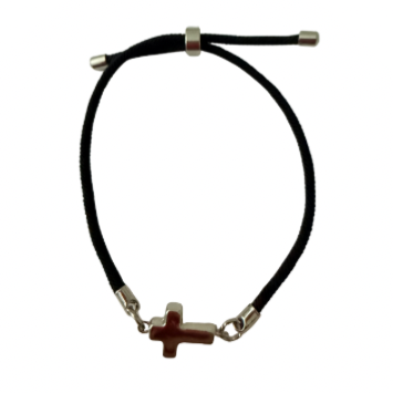 Cross - Single Black Cord Bracelet