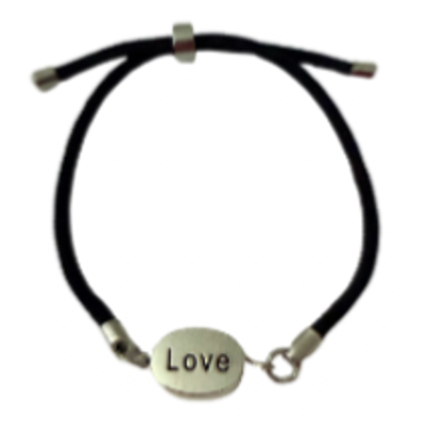 Love -            Single Black Cord Bracelet