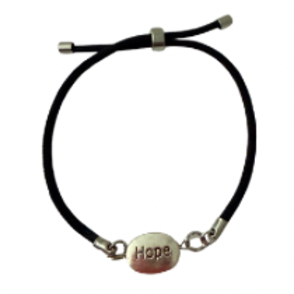 Hope - Single Black Cord Bracelet