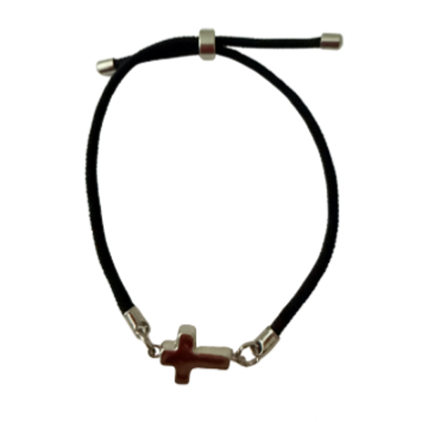 Cross - Single Black Cord Bracelet