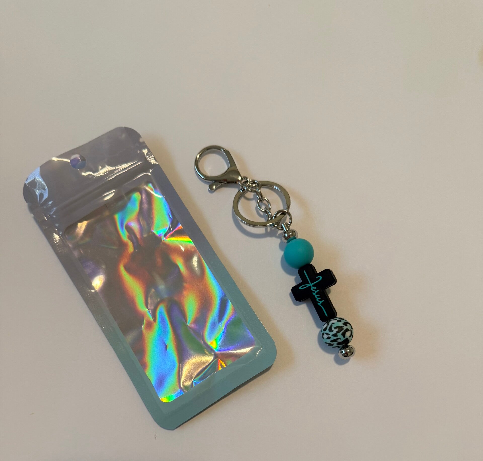 Beaded Keychain - Cross (with gifting package)
