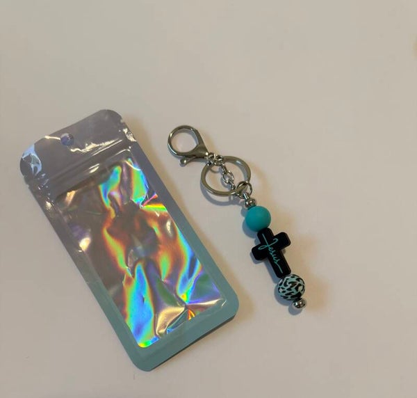 Beaded Keychain - Cross (with gifting package)