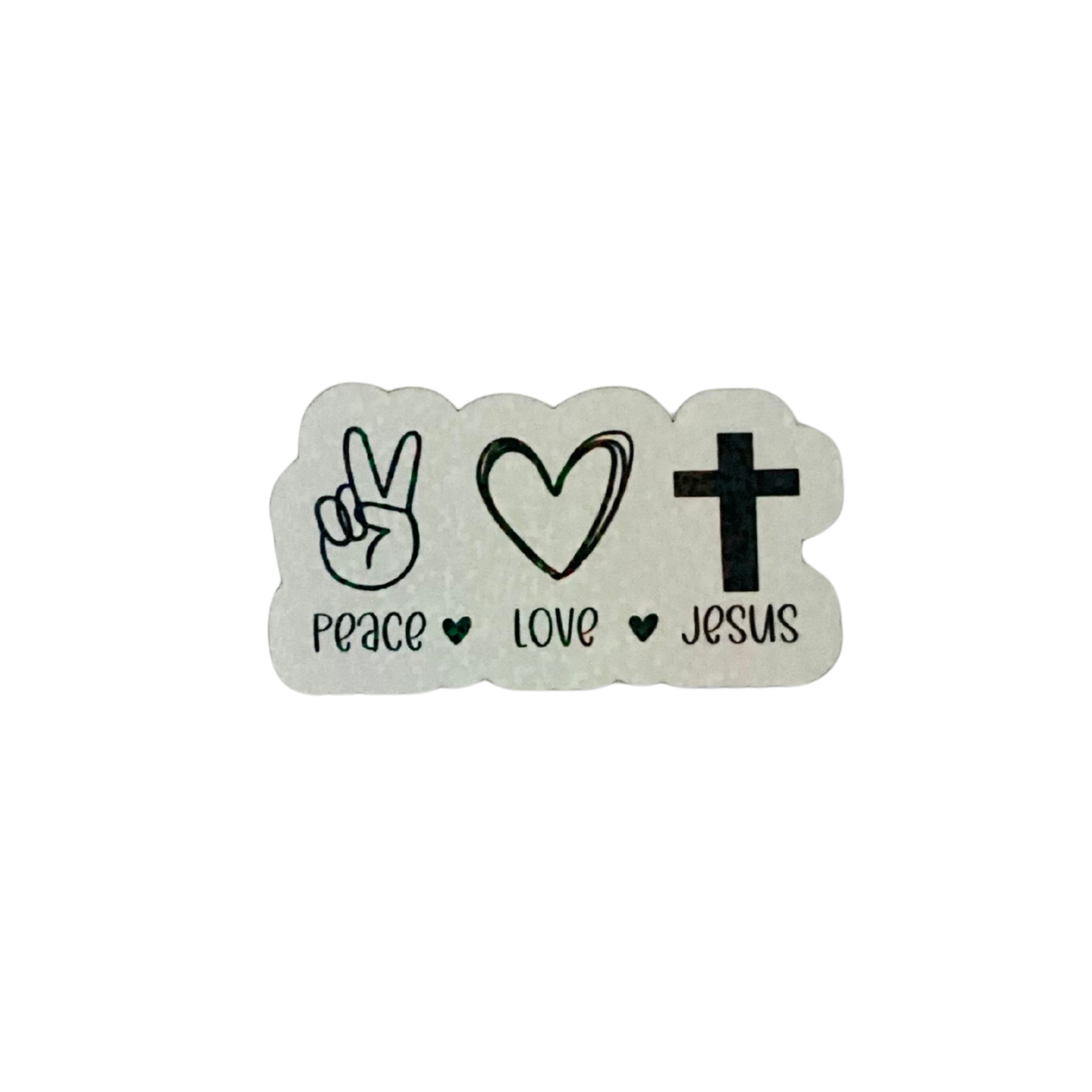 Peace, Love, Jesus Sticker