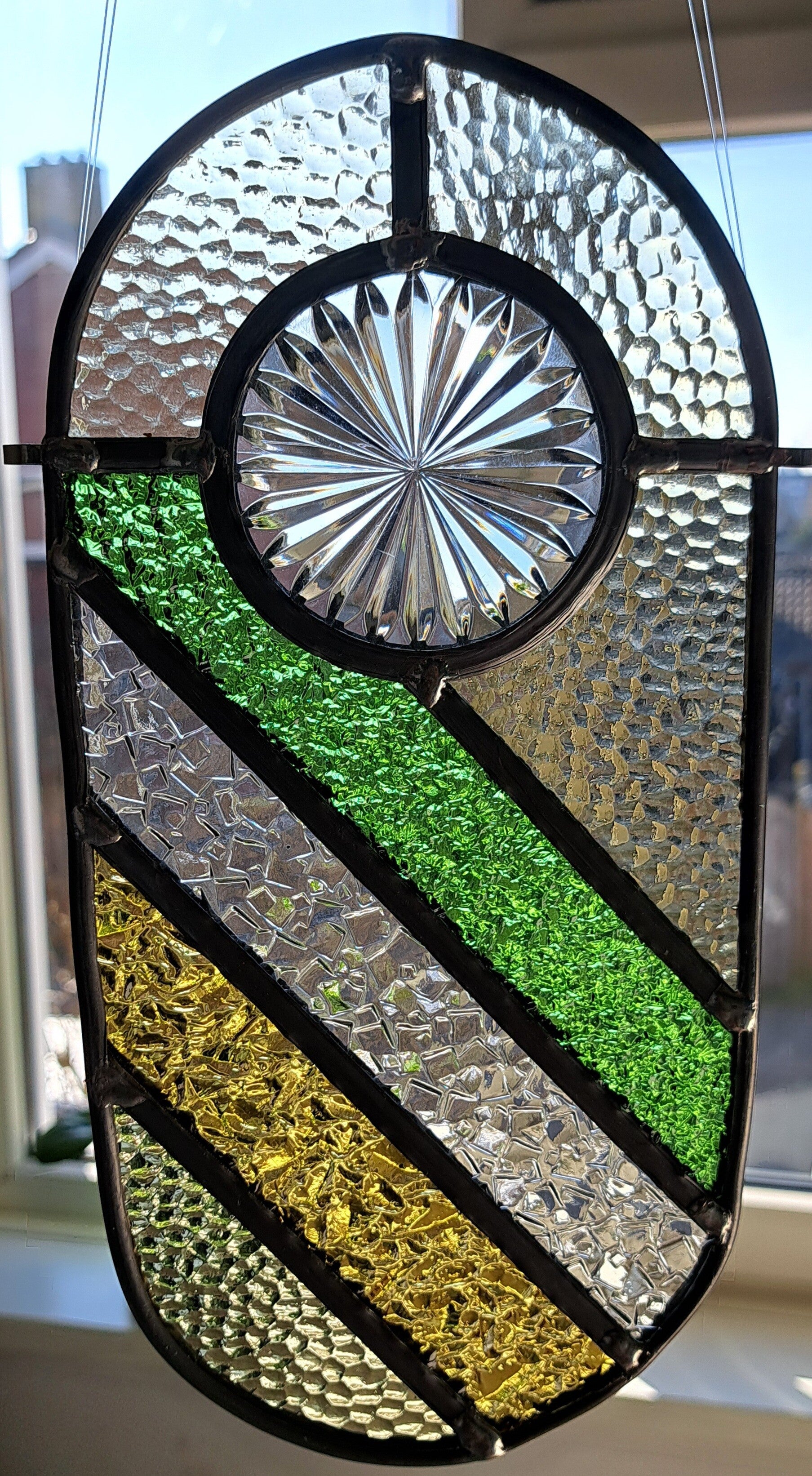 raamhanger ovaal. Structuur glas