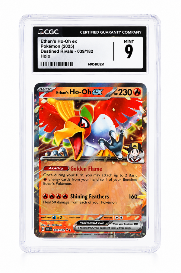 CGC 9 Ethan’s Ho-Oh ex 039/182 Destined Rivals Pokémon Kaart