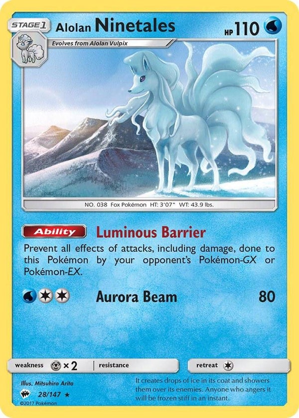Alolan Ninetales #28 (Water Web Holo)