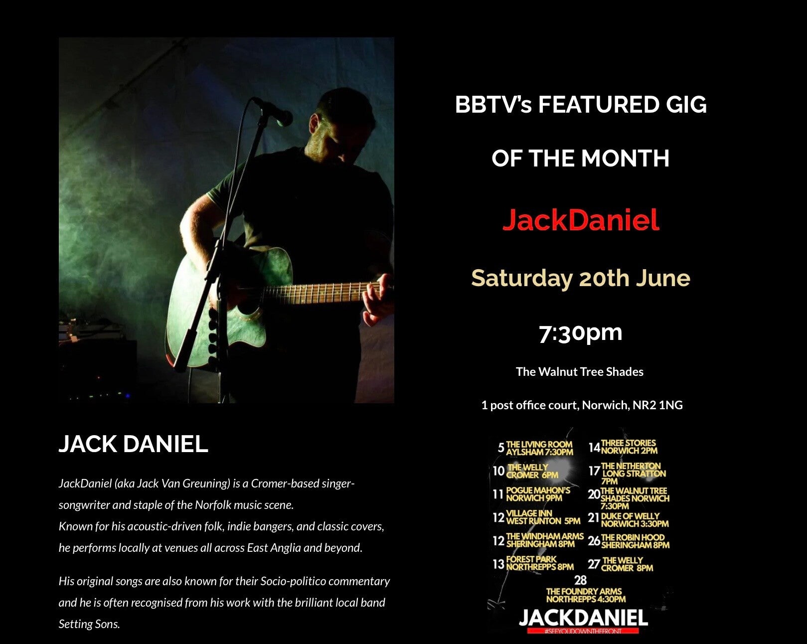 JackDaniel Gig-guide gigs-in-Norwich gigs-in-Norfolk gigs-in-East-Anglia live-music-Norwich live-music-Norfolk live-music-East-Anglia concerts-near-me what's-on-Norwich what's-on-Norfolk what's-on-East-Anglia weekend-Tonight music-events-in-Norwich music